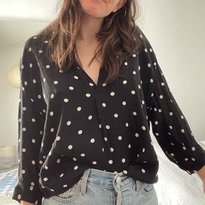 Black & white polka dot blouse